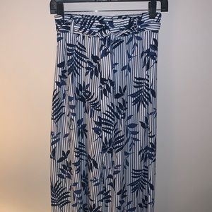 Blue and White pinstriped palazzo pants